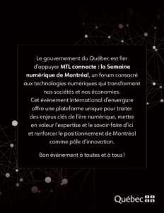 message du gouvernement pour soutenir mtl connecte